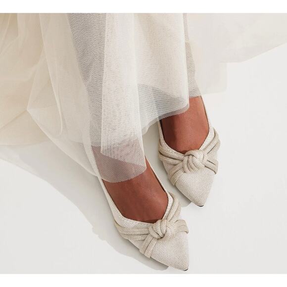 Rothy’s The Knot Point II Flats Pointed Toe Diamond Metallic Size 8 Bridal - Picture 1 of 12